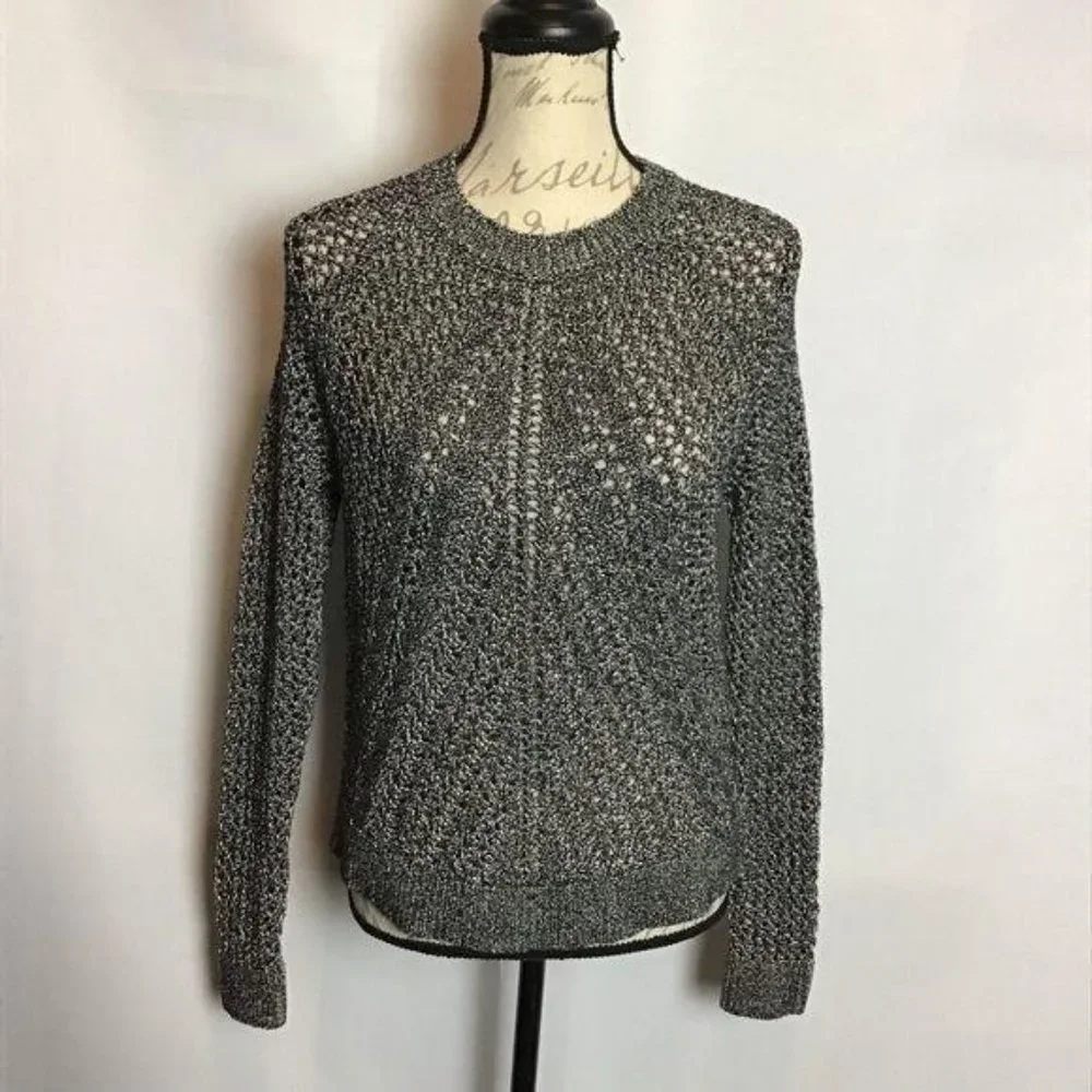 🍀Lucky Brand-Black /Gold Metallic  Sweater